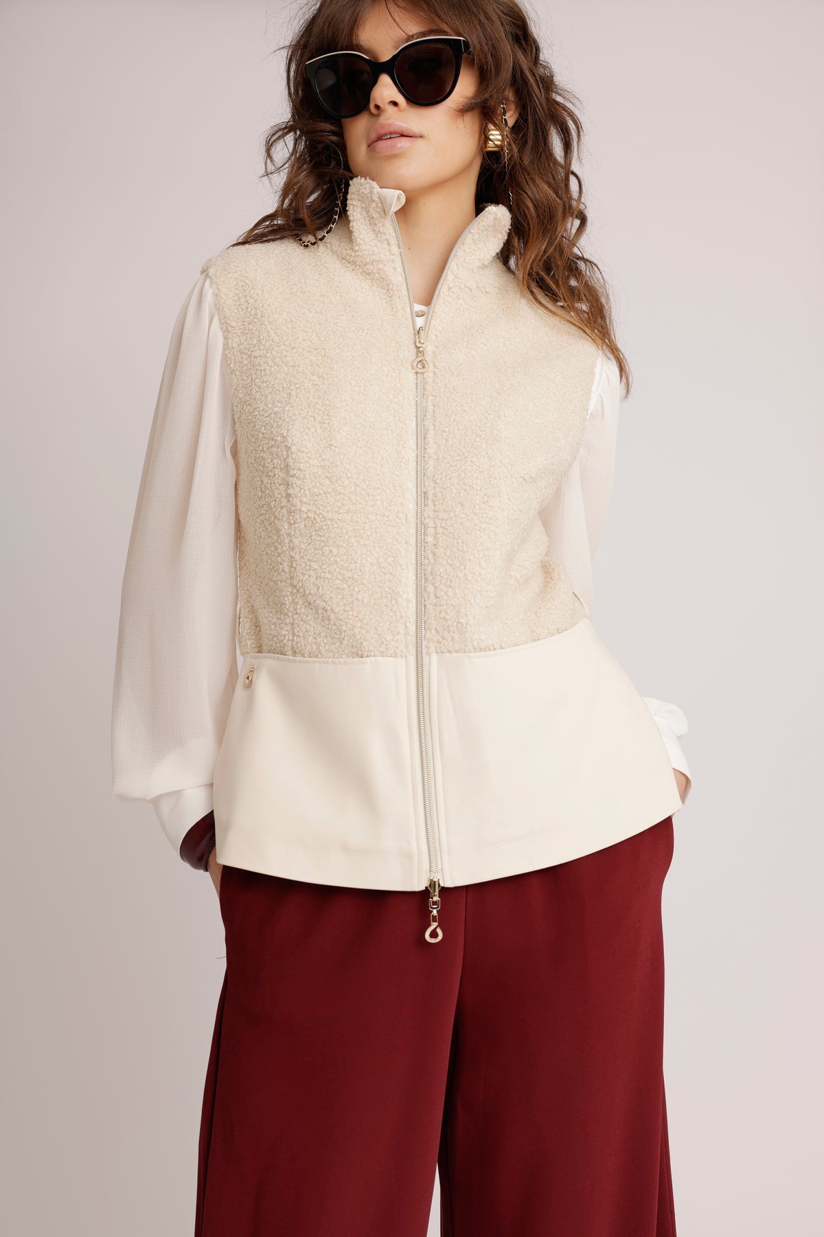2-In-1 Teddy Jacket & Bodywarmer | Cream