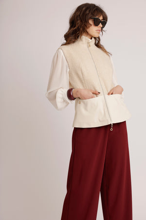 2-In-1 Teddy Jacket & Bodywarmer | Cream