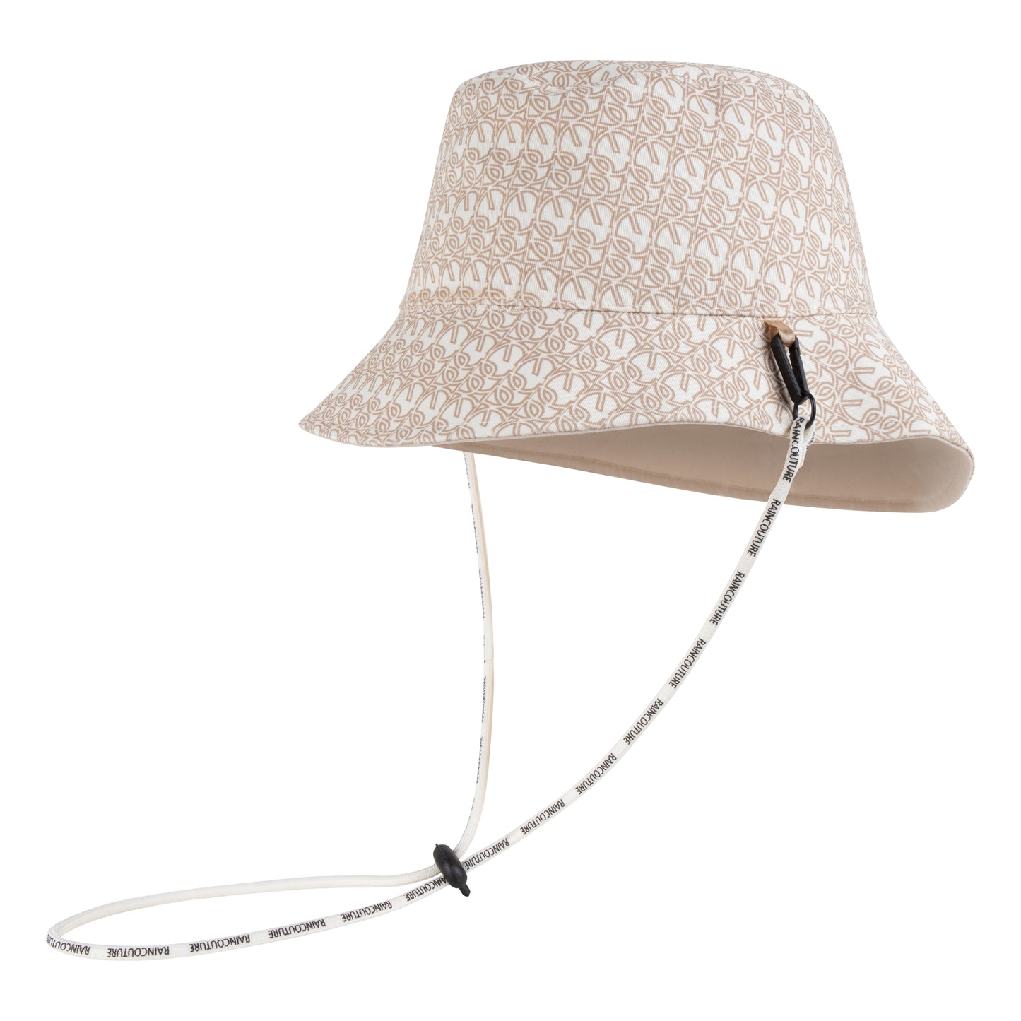 Waterproof Unisex Reversible Bucket Hat  | Beige Monogram