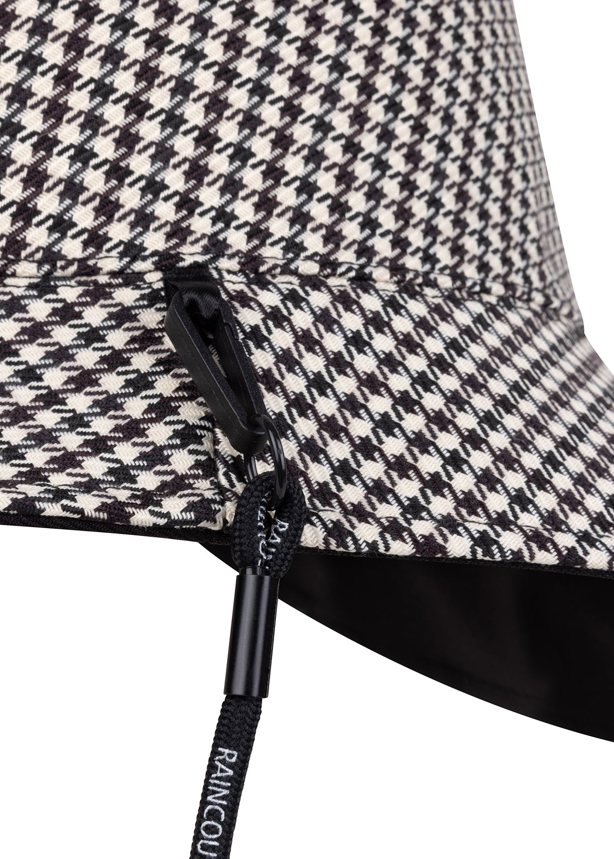 Waterproof Unisex Reversible Bucket Hat  | Black-Houndstooth