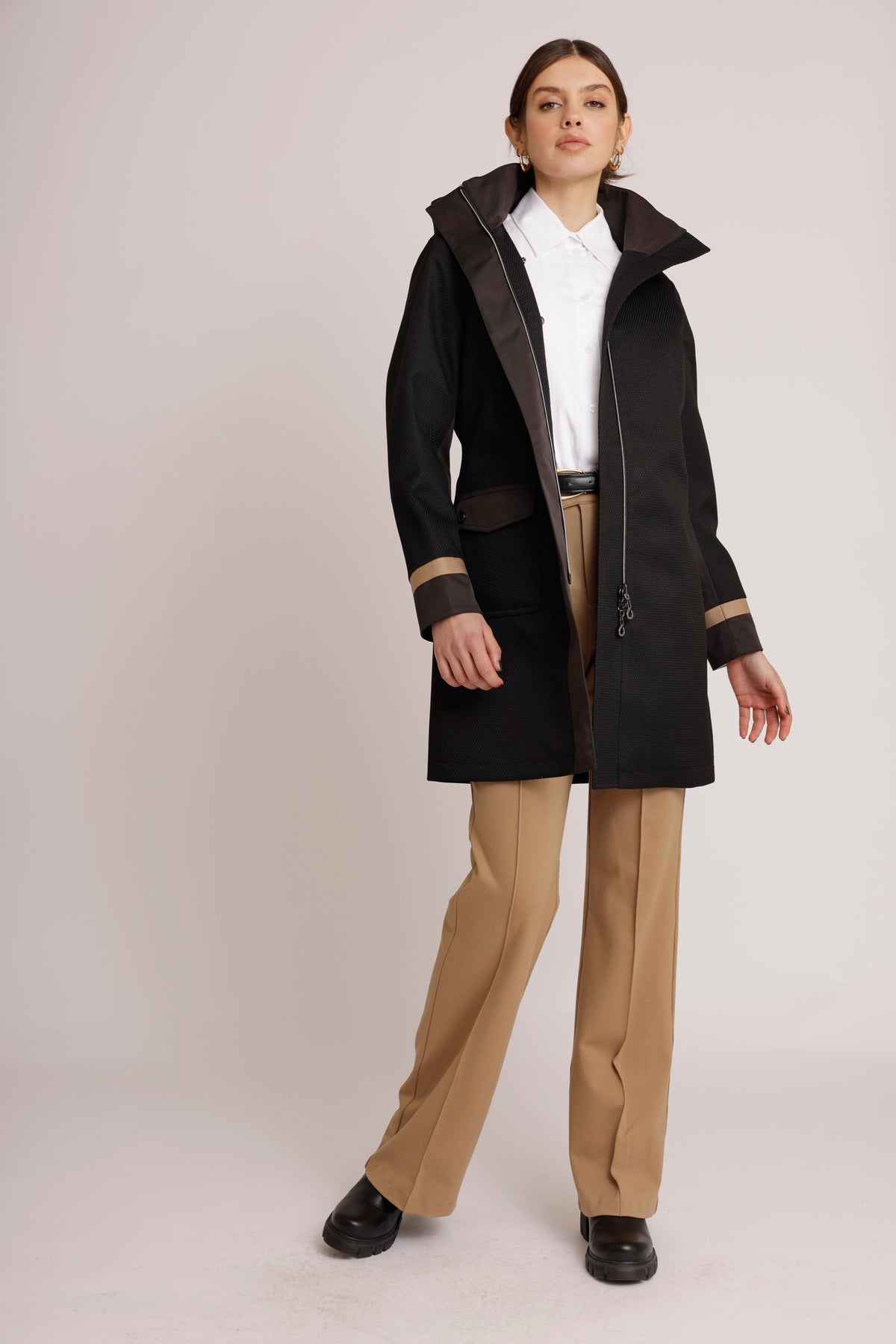 Waterproof Straight Fit Coat  | Black