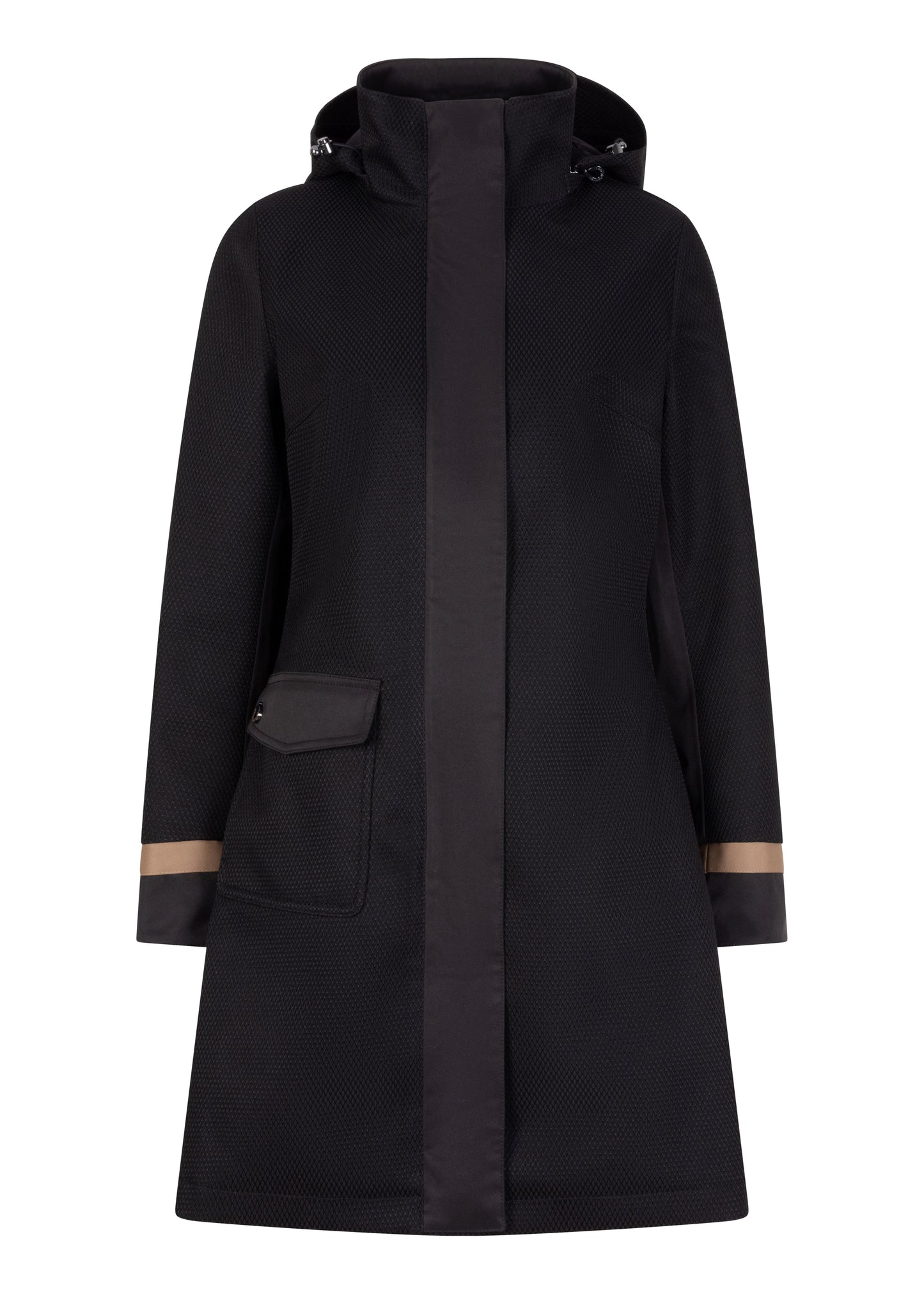 Waterproof Straight Fit Coat  | Black