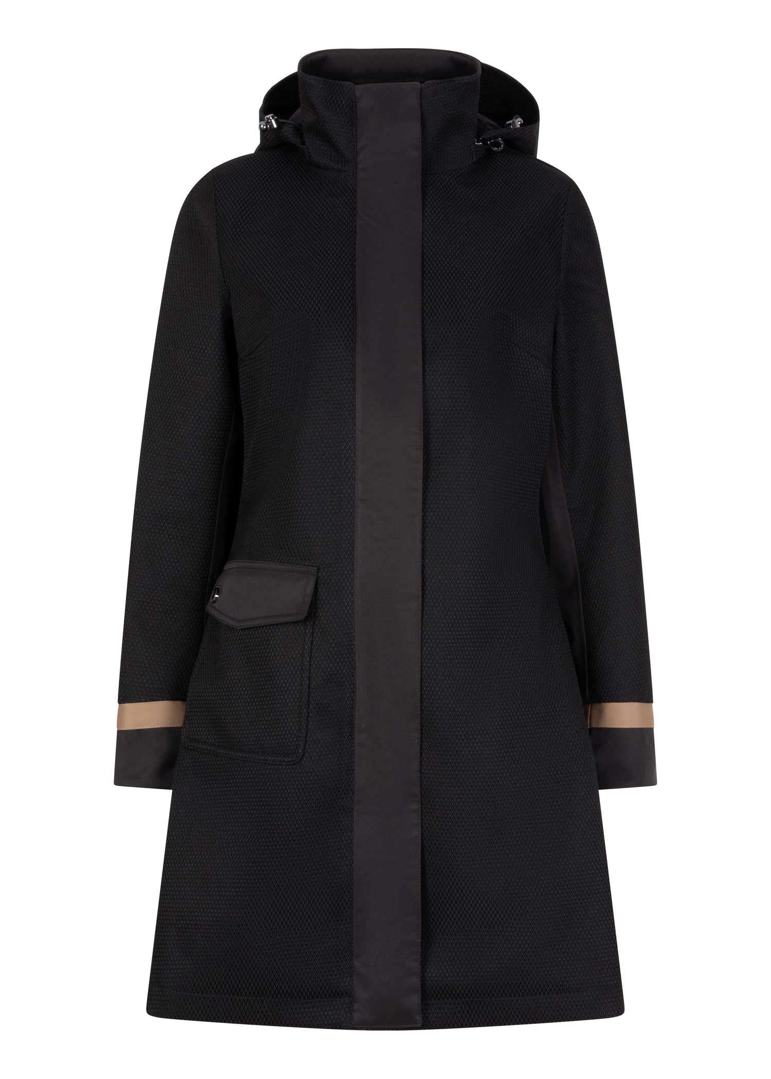 Waterproof Straight Fit Coat  | Black