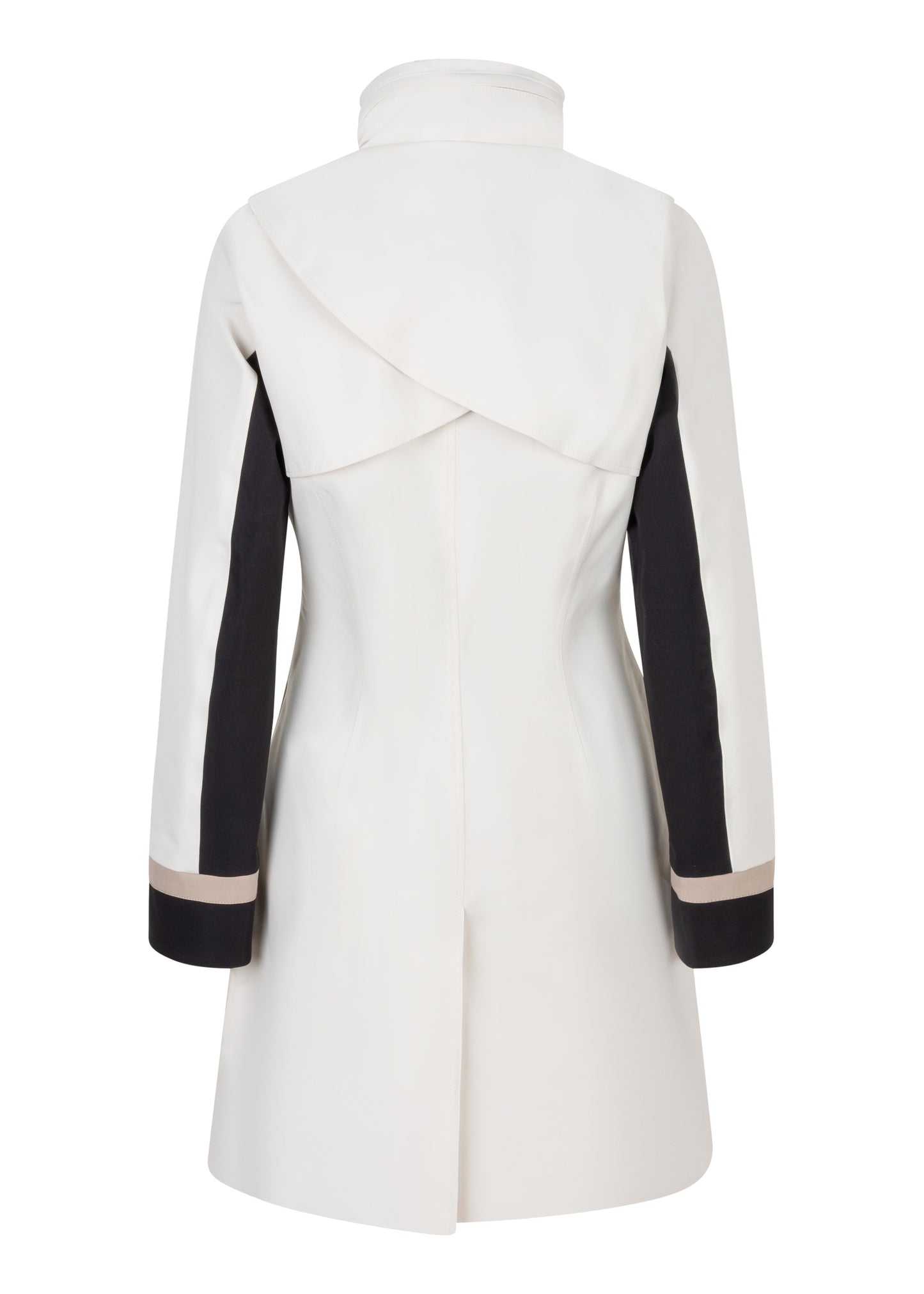 Waterproof Straight Fit Coat  | Cream Black