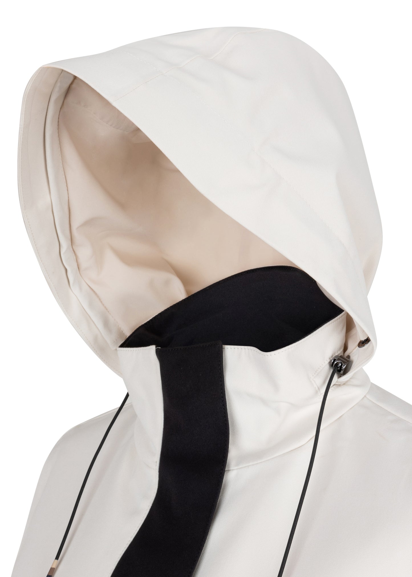 Waterproof Straight Fit Coat  | Cream Black