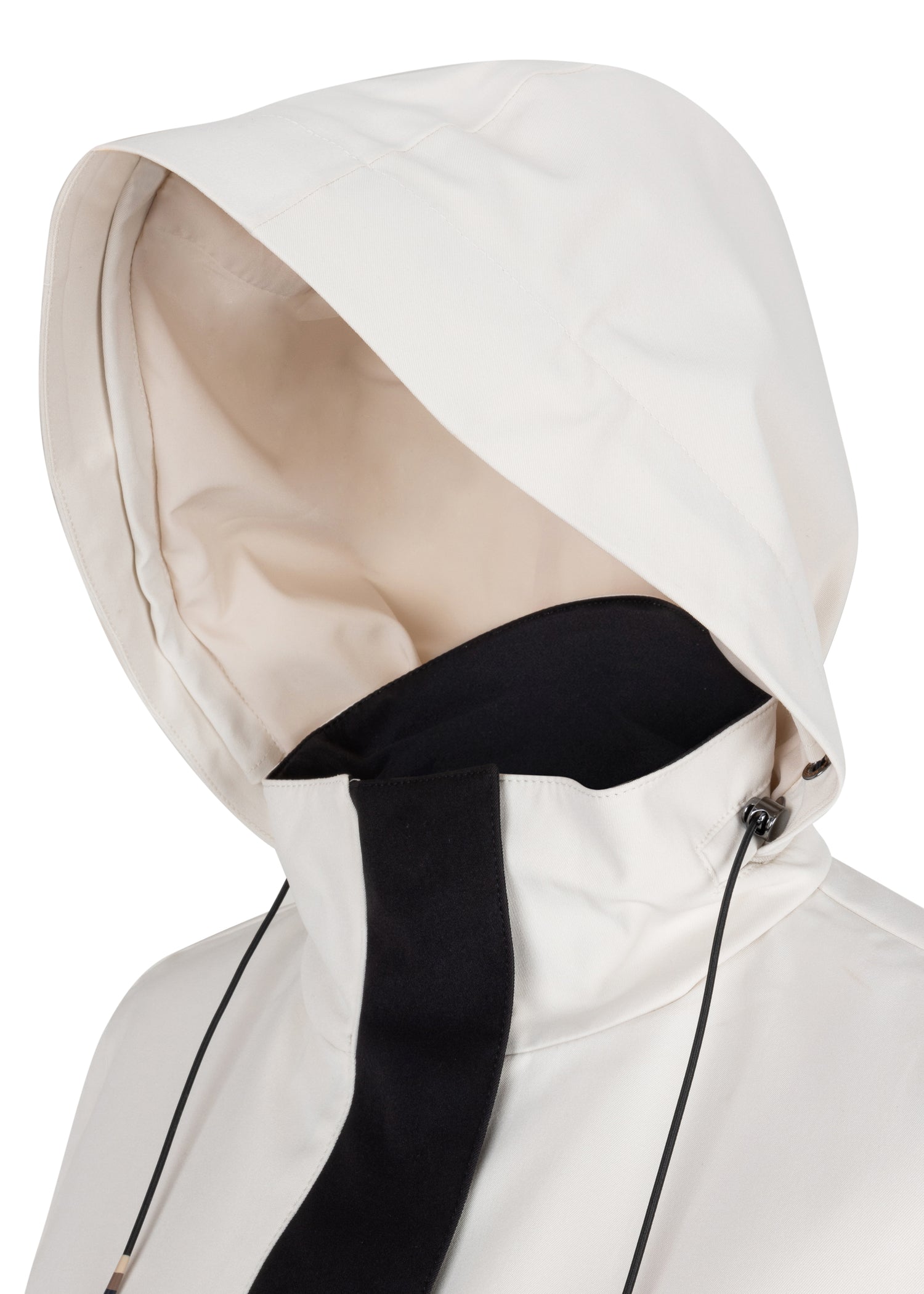 Waterproof Straight Fit Coat  | Cream Black
