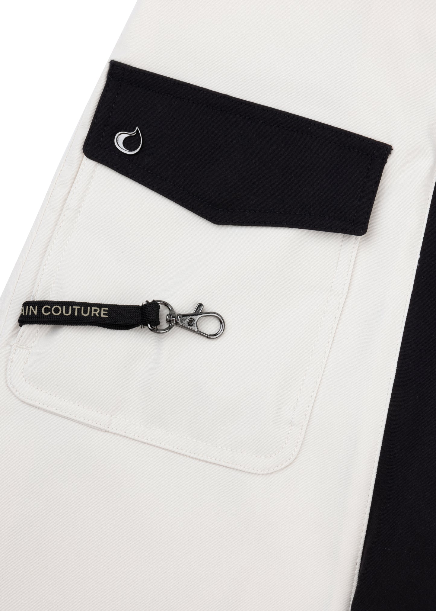 Waterproof Straight Fit Coat  | Cream Black