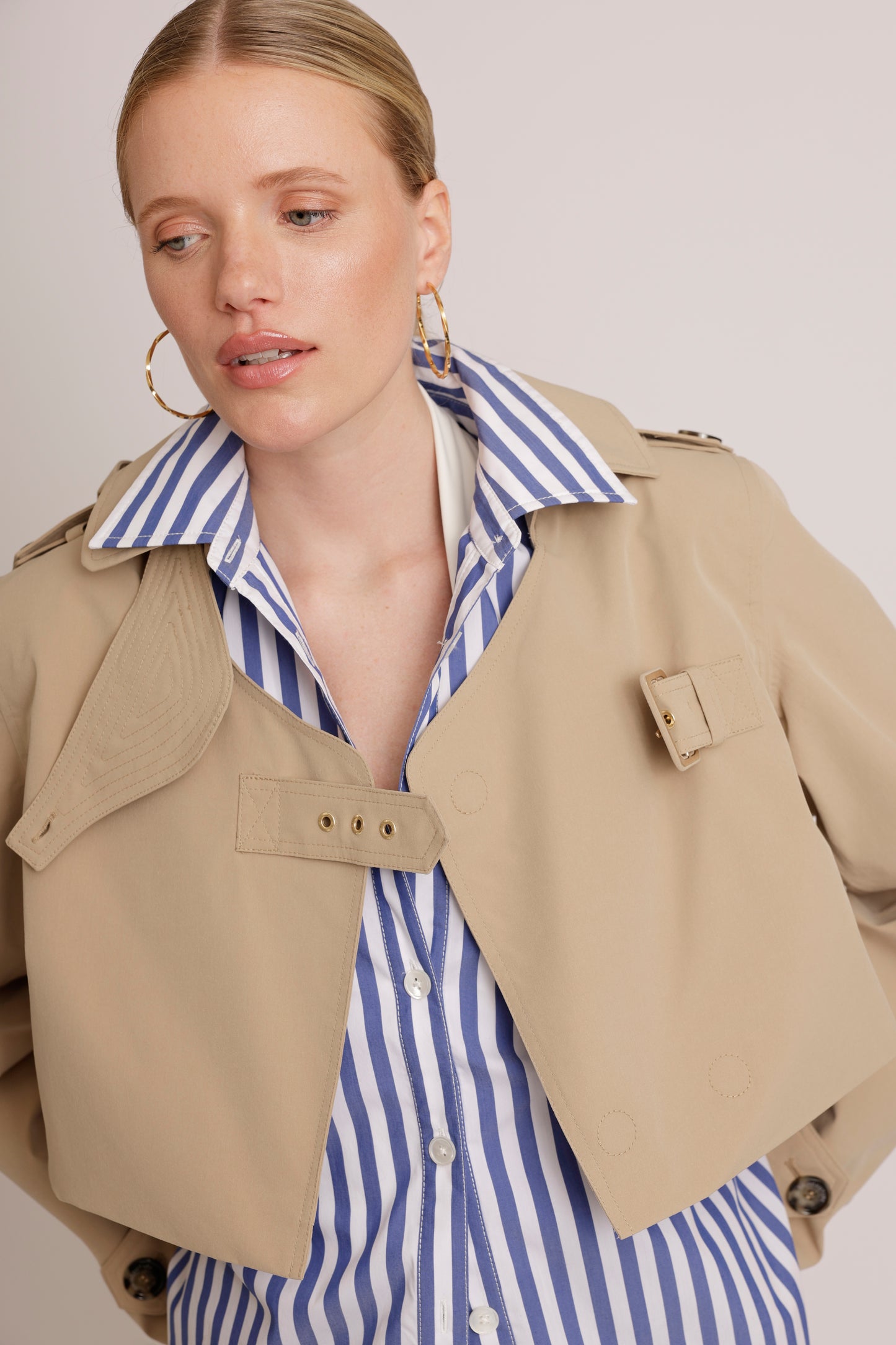 Cropped Trench | Beige