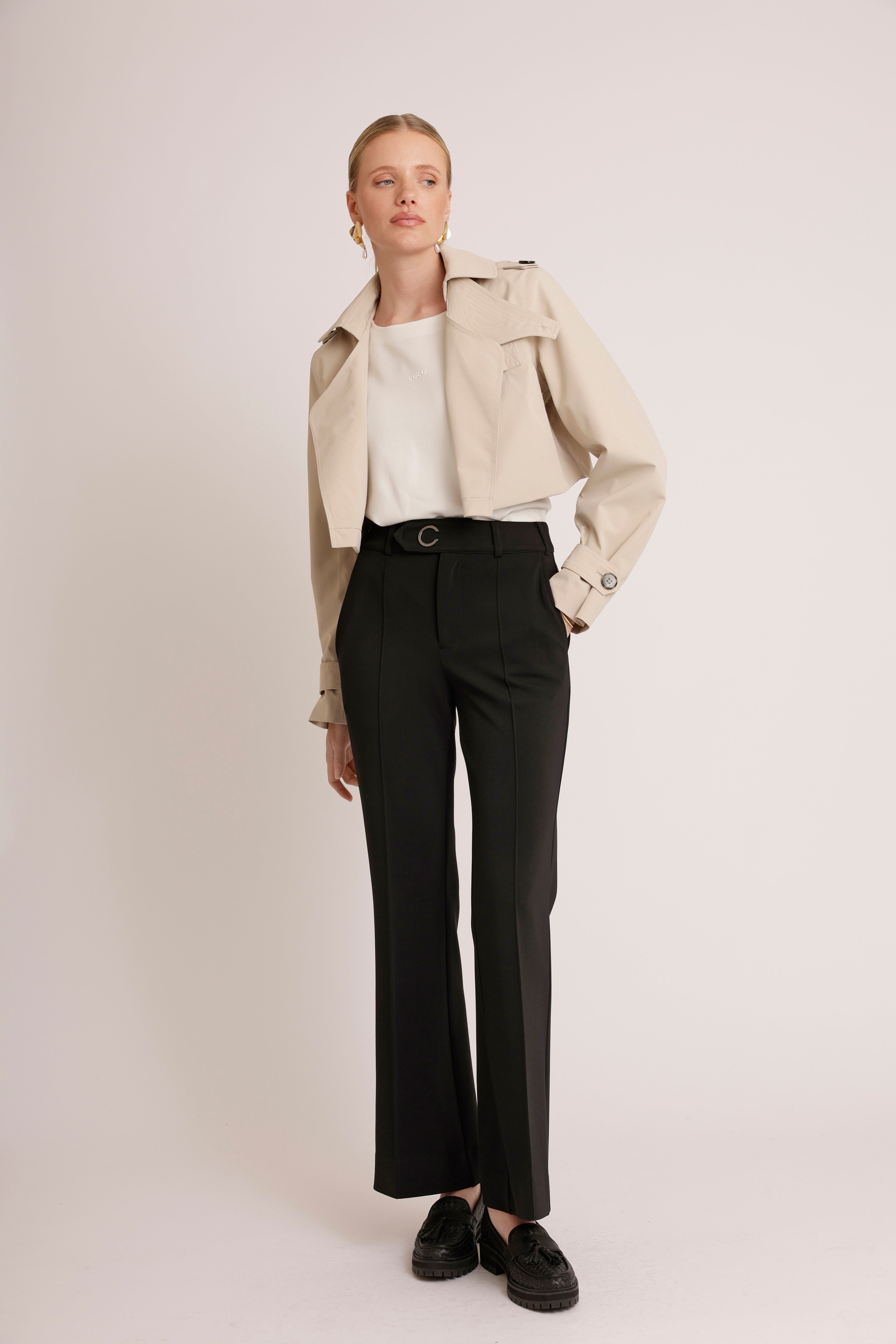 Cropped Trench | Cream
