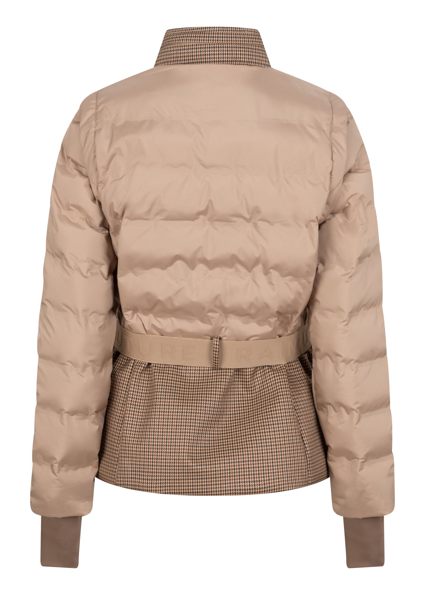 Waterproof 3-In-1 Down Jacket & Bodywarmer | Beige Houndstooth