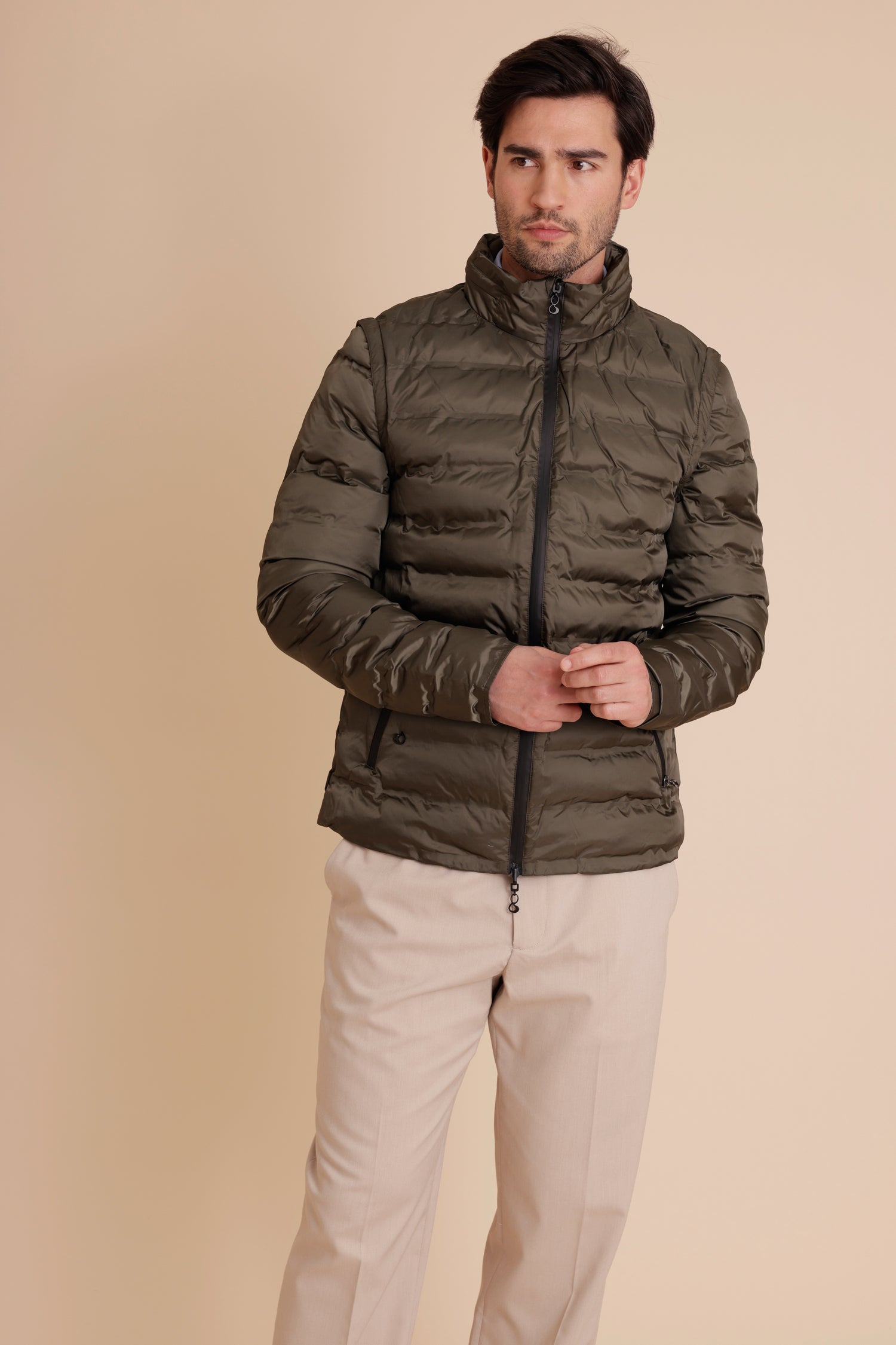 Men's 3-in-1 Down Jacket & Bodywarmer - Green