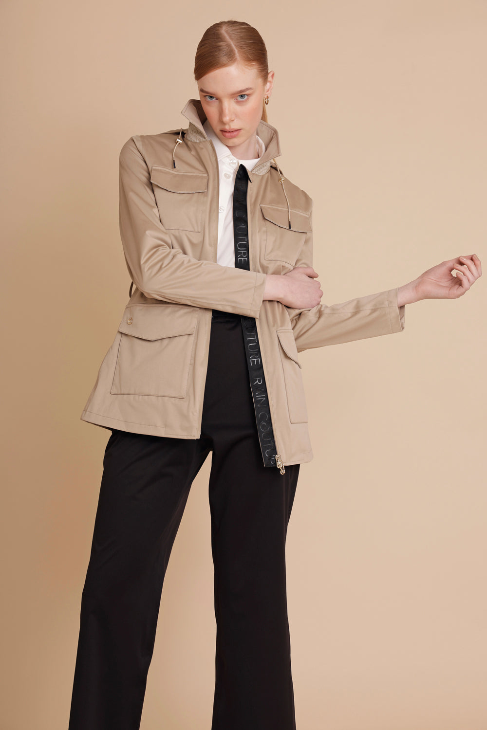 Waterproof Stretchable 4-Pocket Jacket | Beige