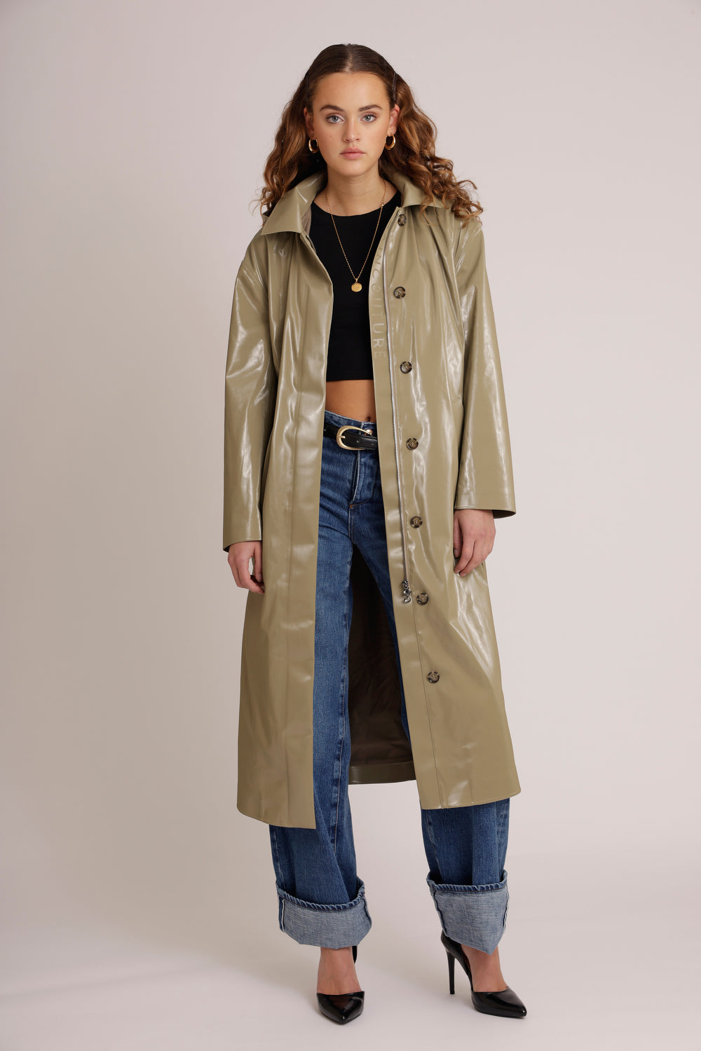 Waterproof Laque Coat | Khaki Green