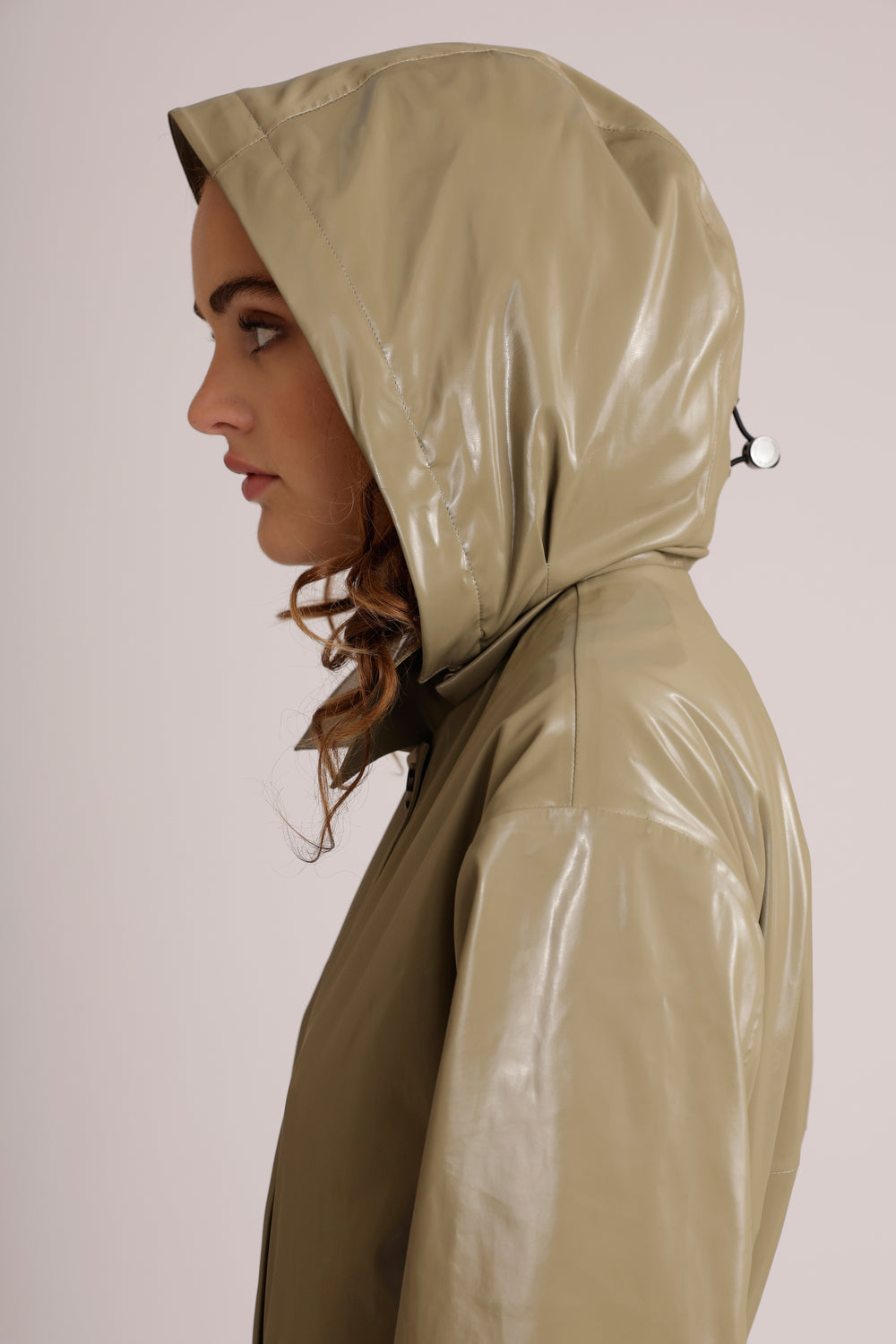 Waterproof Laque Coat | Khaki Green