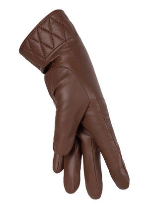 Waterproof Women Leather Gloves | Brown