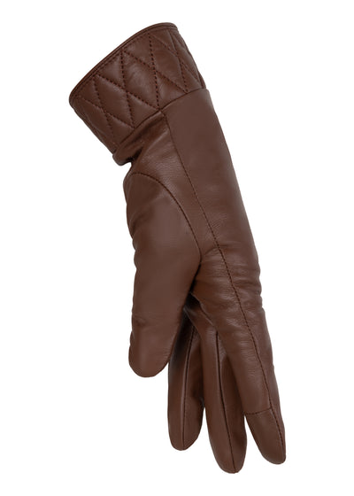 Waterproof Women Leather Gloves | Brown