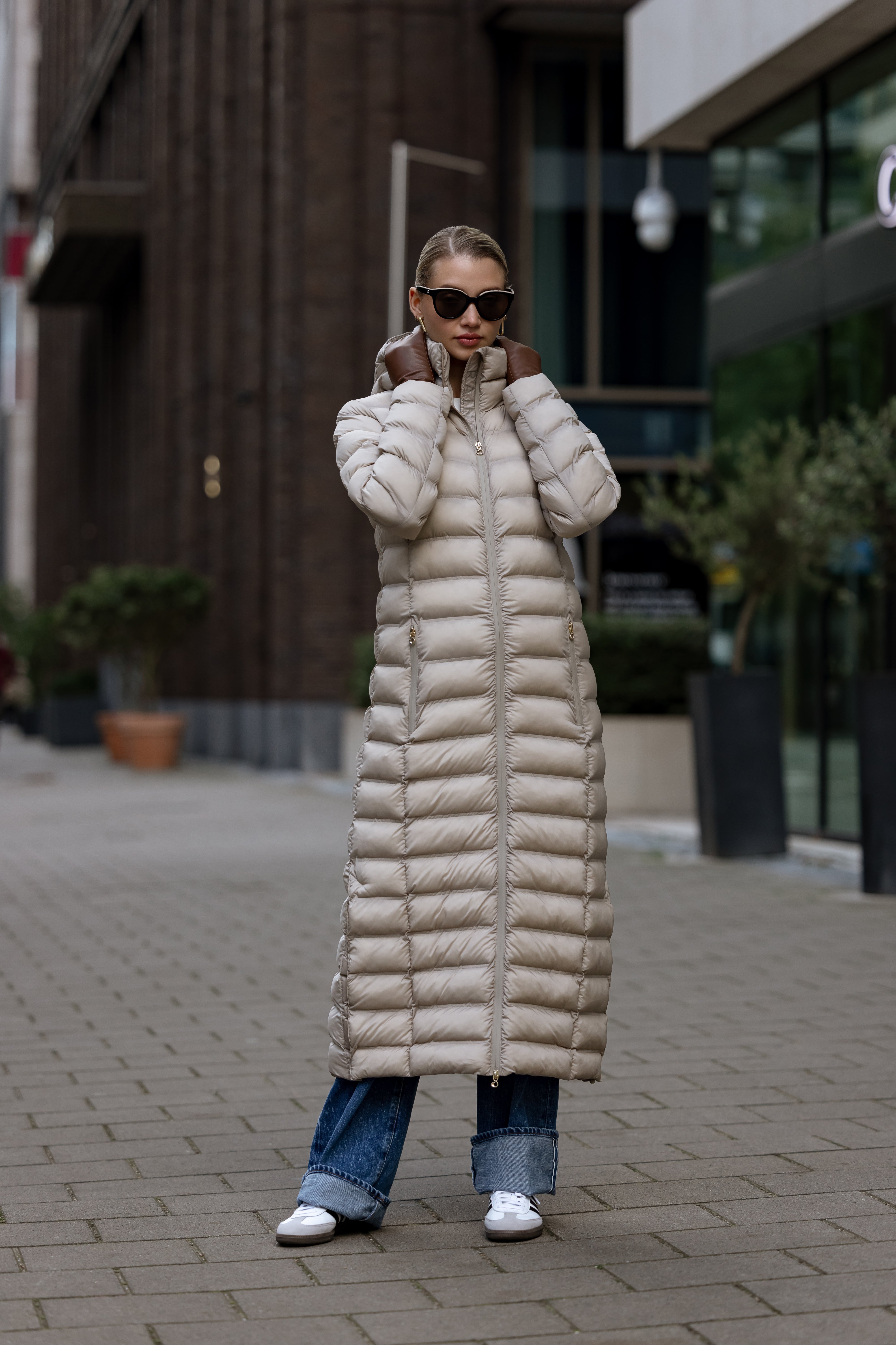 Maxi Waterproof Puffer Jacket  |  Beige