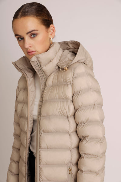 Maxi Waterproof Puffer Jacket  |  Beige