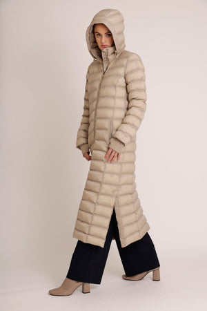 Maxi Waterproof Puffer Jacket  |  Beige