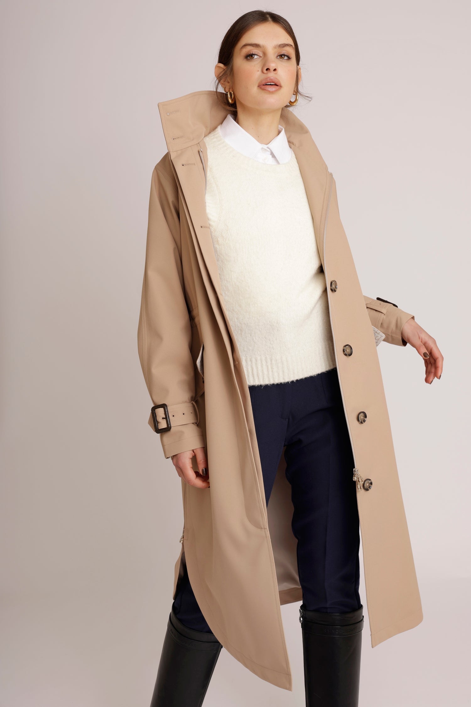 Waterproof Luxury Tailored Poncho | Camel
