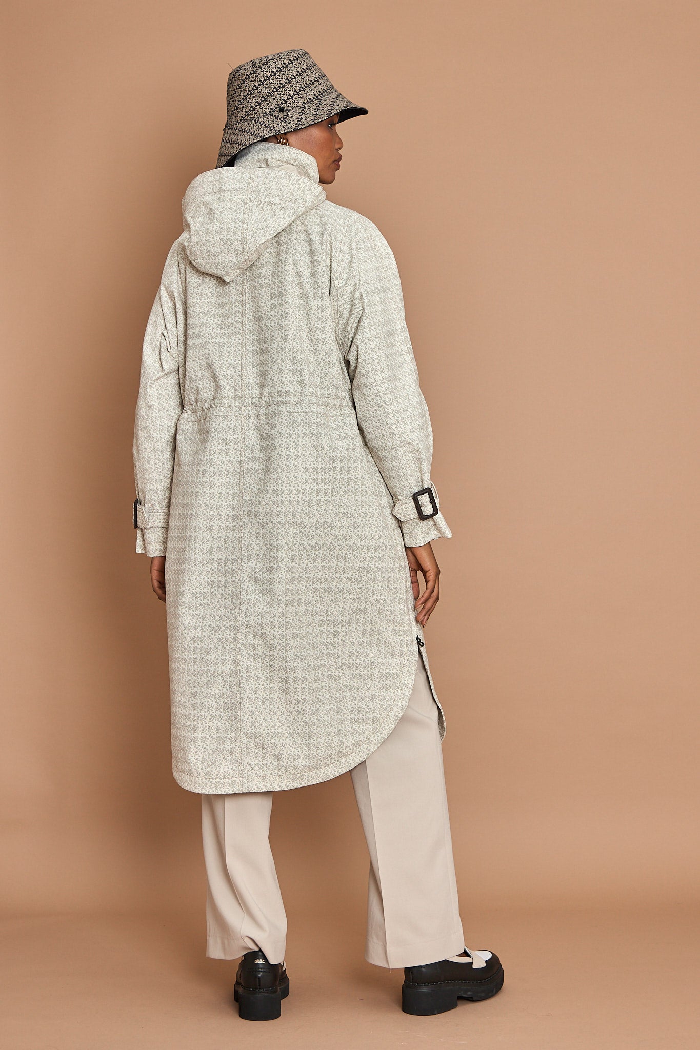 Waterproof Luxury Tailored Poncho  |  Monogram Print