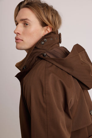 Waterproof Long Trench  |  Brown