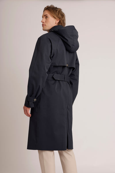 Waterproof Long Trench  |  Navy