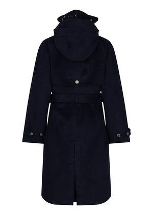 Waterdichte Lange Trenchcoat | Navy Wol