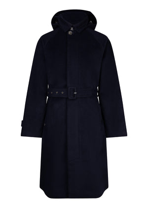 Waterdichte Lange Trenchcoat | Navy Wol