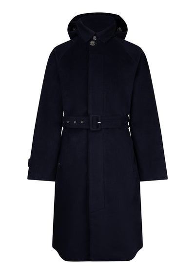 Waterdichte Lange Trenchcoat | Navy Wol