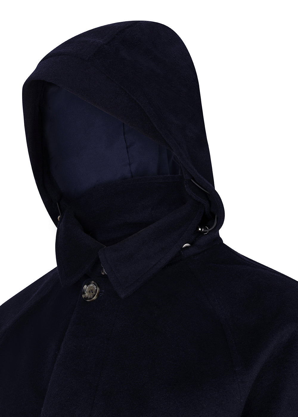 Waterproof Long Trench  |  Navy Wool