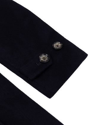 Waterdichte Lange Trenchcoat | Navy Wol