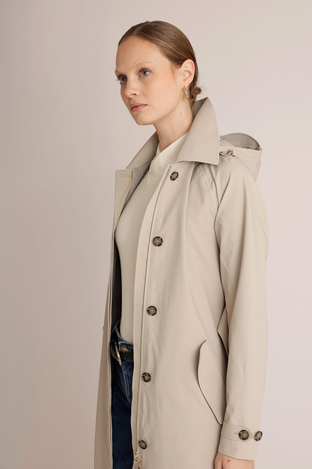 Waterproof Packable Straight-Fit Trenchcoat  | Beige