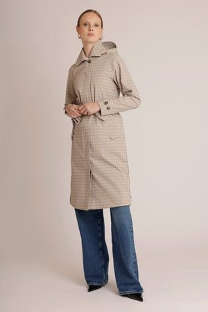 Waterproof Packable Straight-Fit Trenchcoat | Beige Monogram