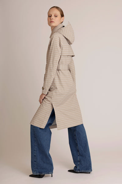 Waterproof Packable Straight-Fit Trenchcoat | Beige Monogram