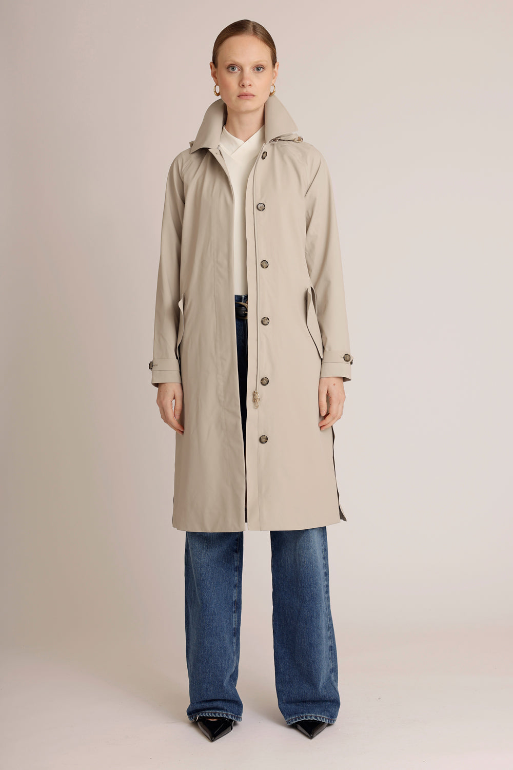 Waterproof Packable Straight-Fit Trenchcoat  | Beige