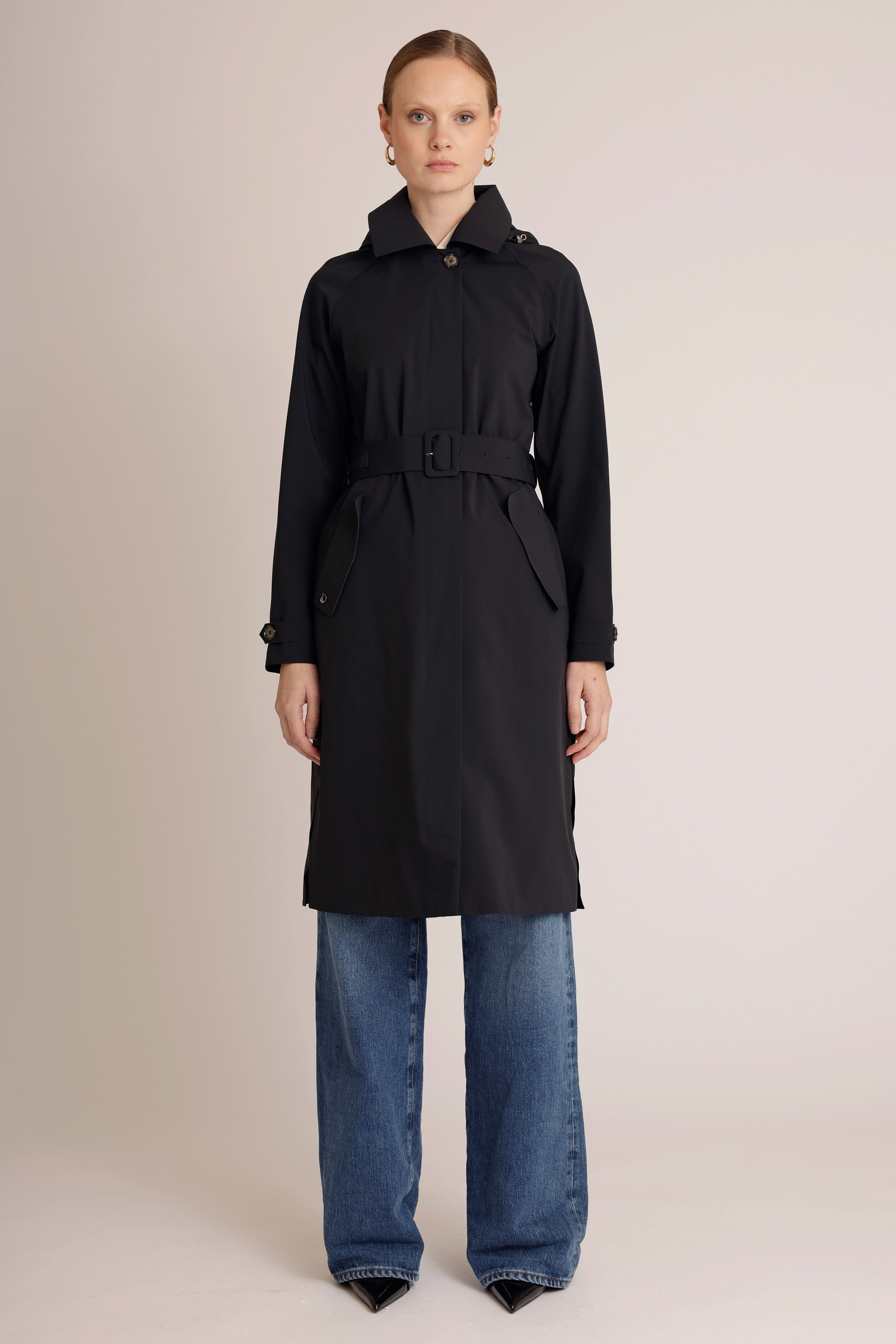 Waterproof Packable Straight-Fit Trenchcoat  | Navy