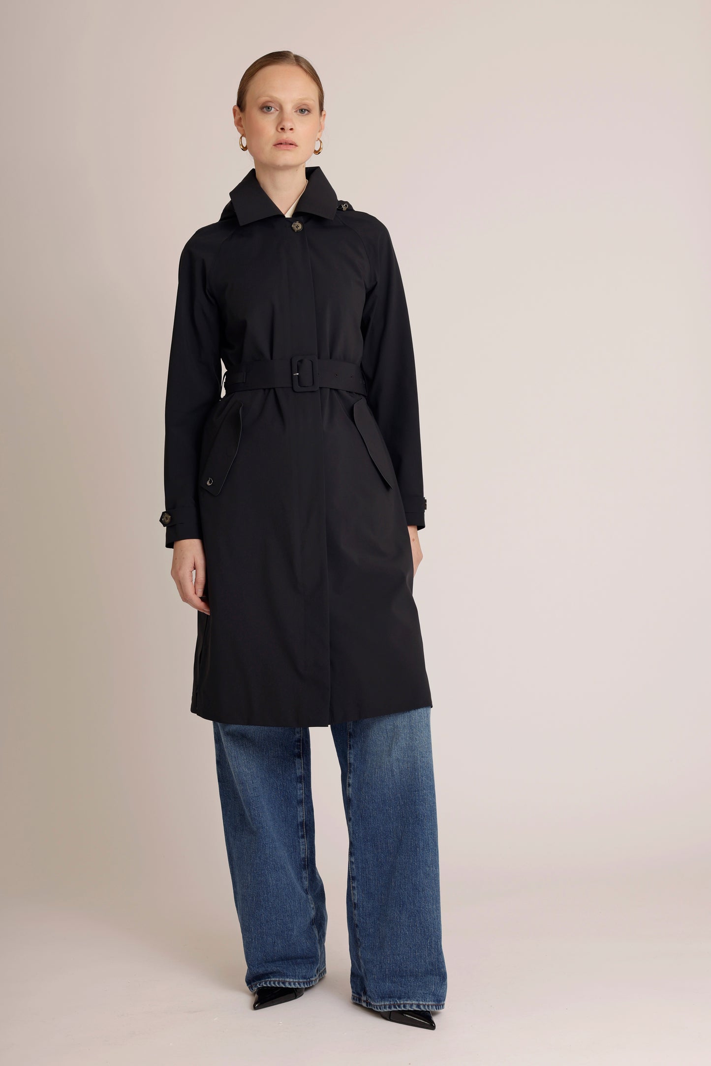 Waterproof Packable Straight-Fit Trenchcoat  | Navy