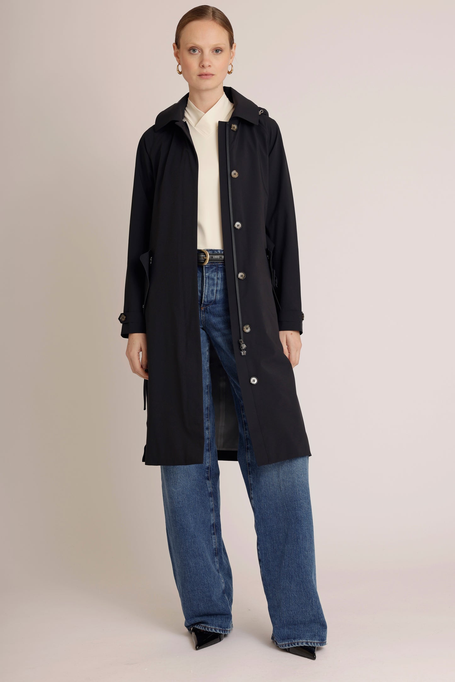 Waterproof Packable Straight-Fit Trenchcoat  | Navy