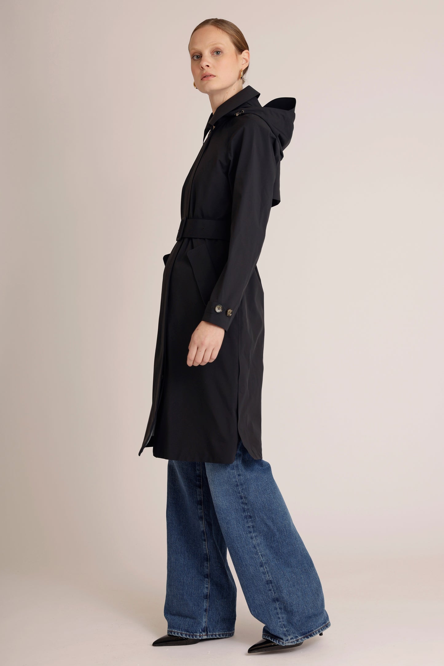 Waterproof Packable Straight-Fit Trenchcoat  | Navy