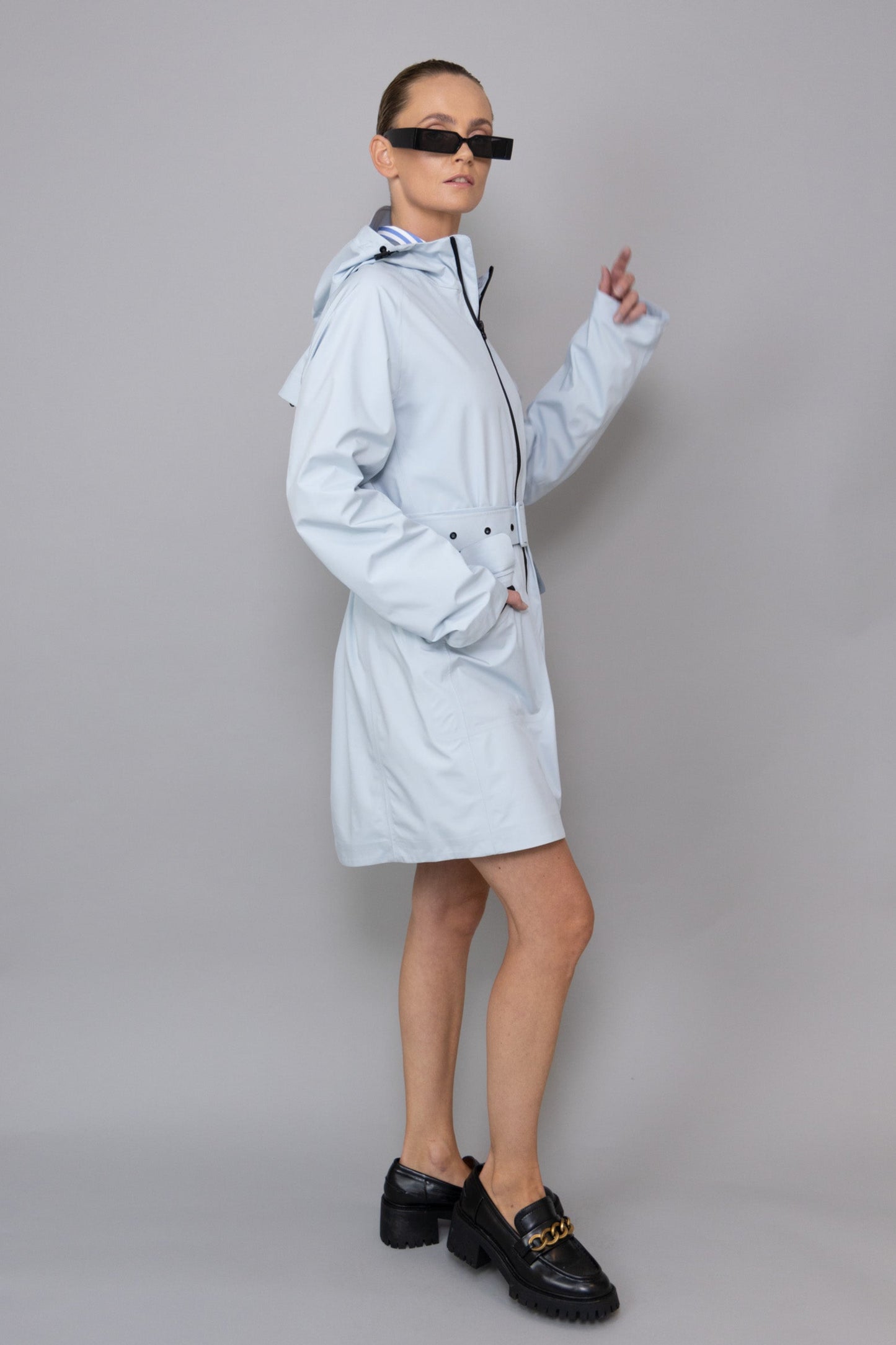 Ultra Lightweight Packable Parka - Light Blue