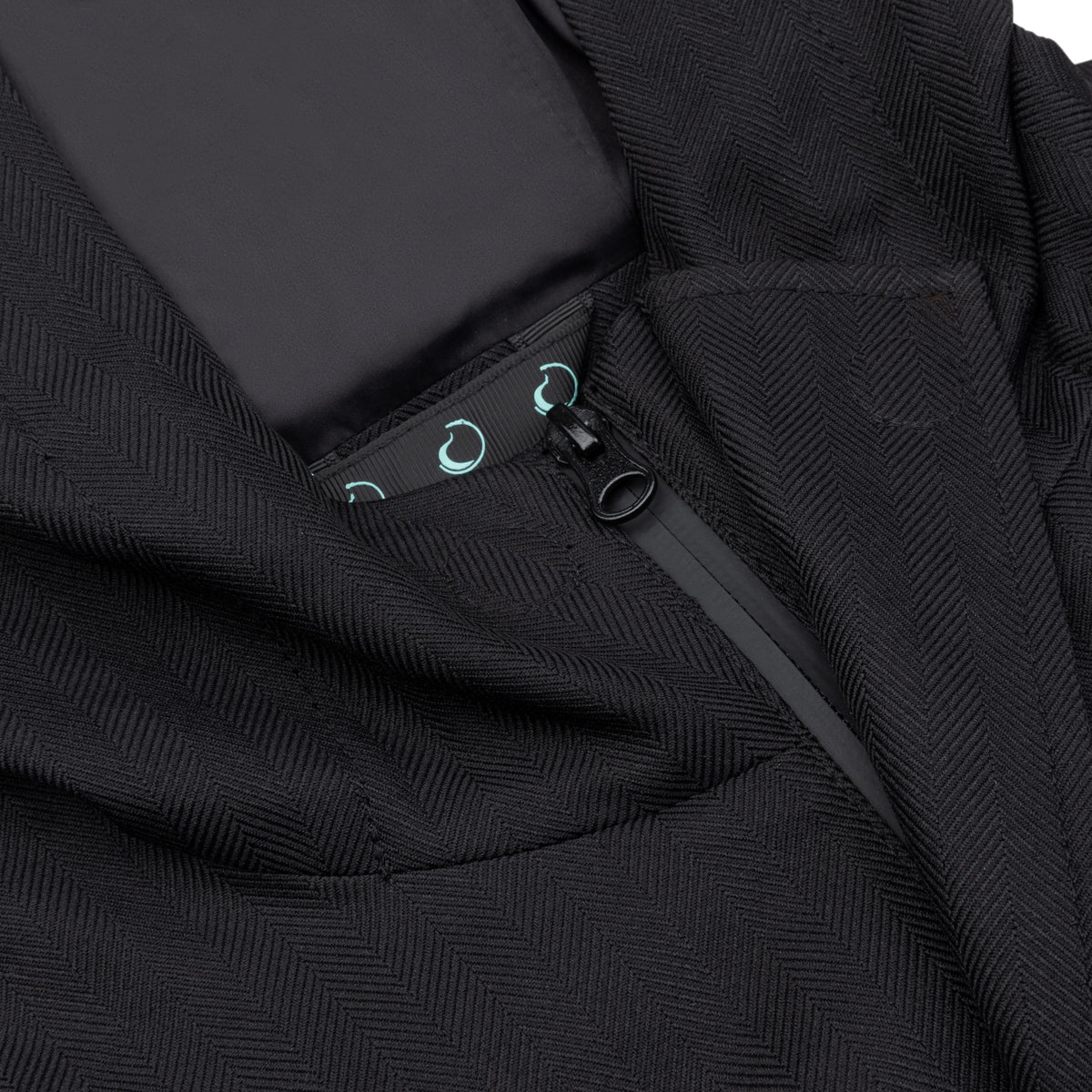Waterproof Tailored Fit Parka | Black Herringbone