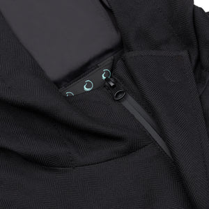Waterproof Tailored Fit Parka | Black Herringbone