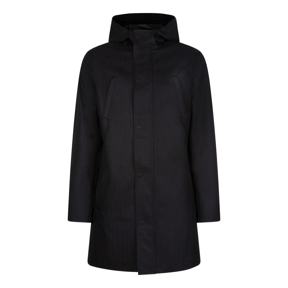 Waterproof Tailored Fit Parka | Black Herringbone