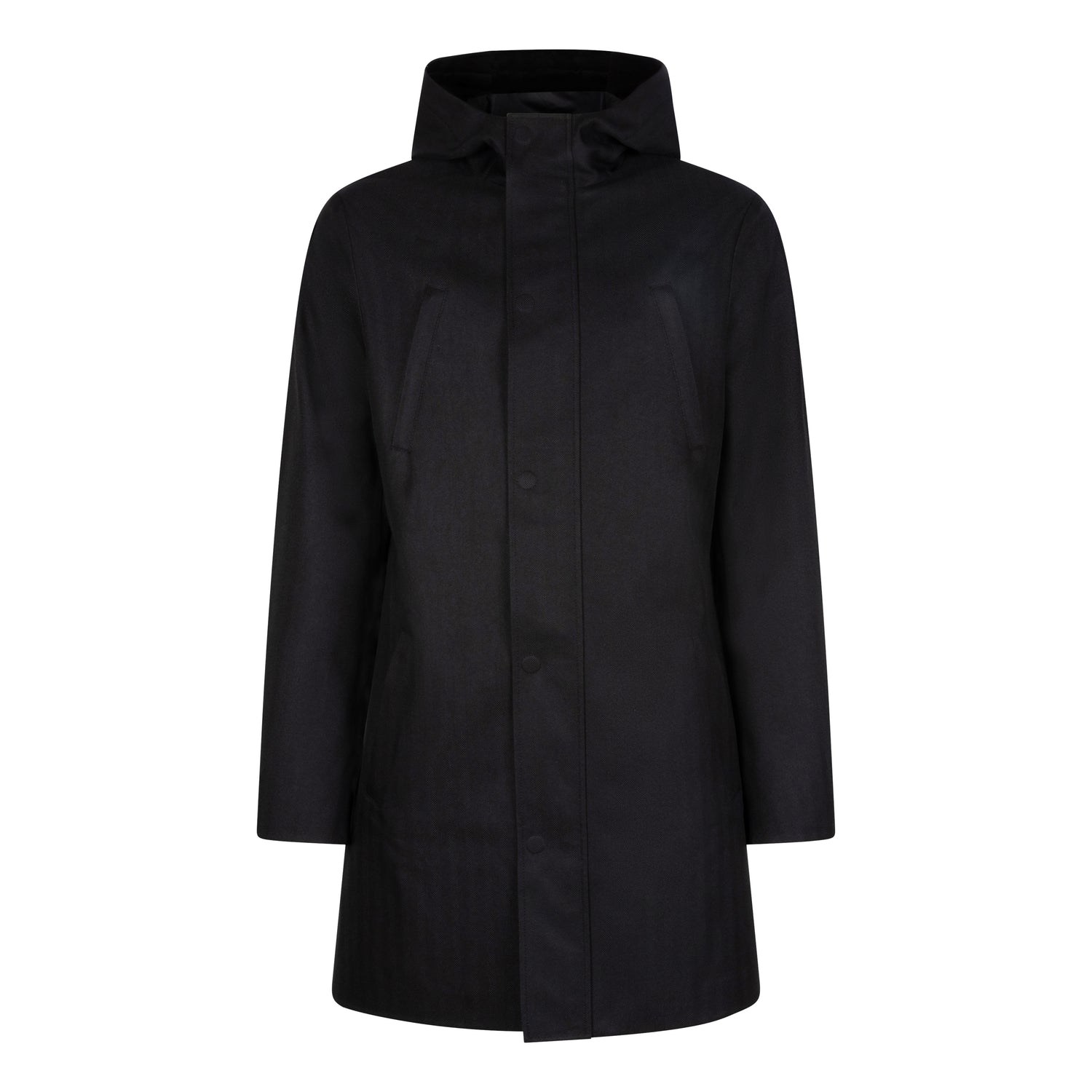 Waterproof Tailored Fit Parka  | Black Herringbone