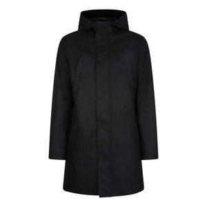 Waterproof Tailored Fit Parka | Black Herringbone