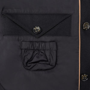 Waterproof Tailored Fit Parka | Black Herringbone