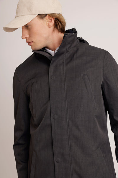 Waterproof Tailored Fit Parka | Grey Melange