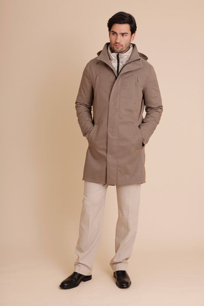 Waterproof Tailored Fit Parka | Houndstooth Check