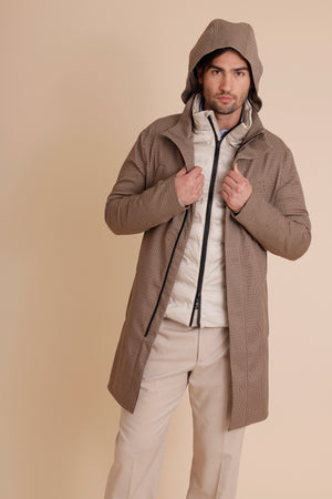 Waterproof Tailored Fit Parka | Houndstooth Check